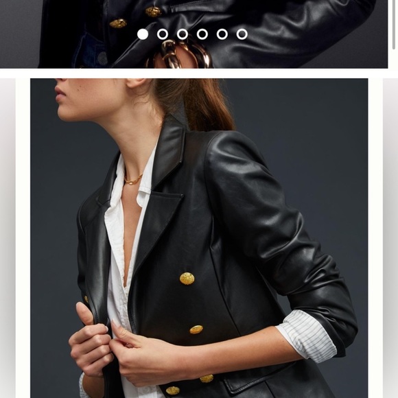 Anthropologie Nico Faux Leather Blazer - Picture 3 of 14